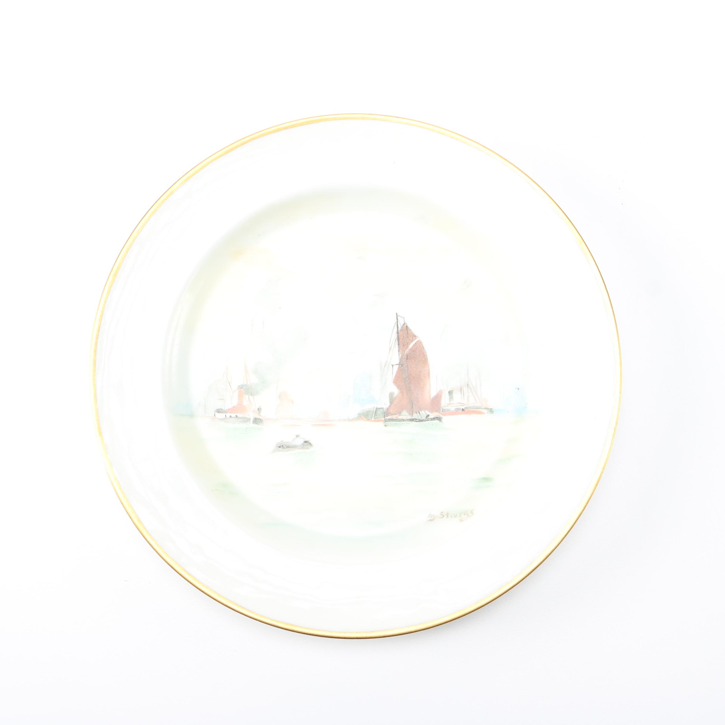 Haviland Limoges Hand Painted Coastal Plates