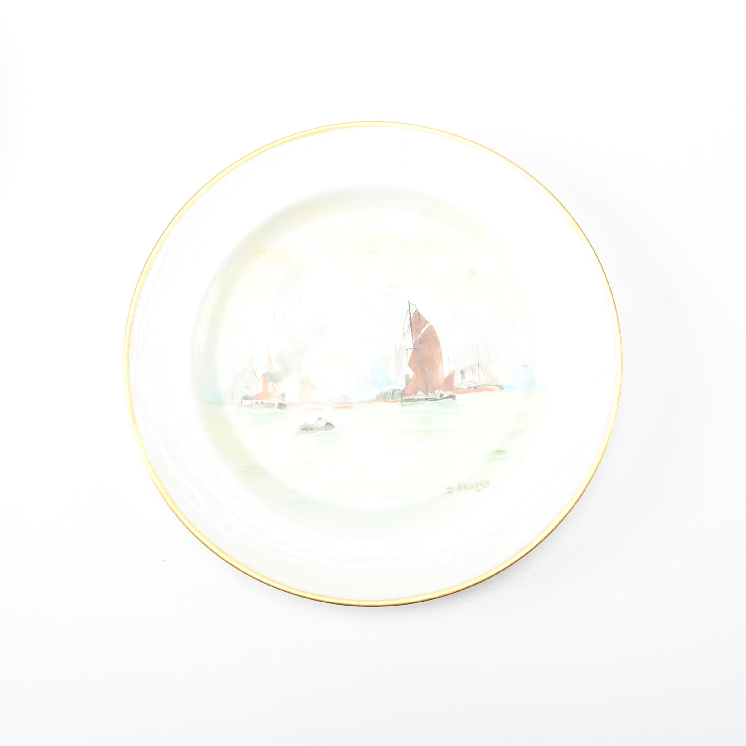 Haviland Limoges Hand Painted Coastal Plates