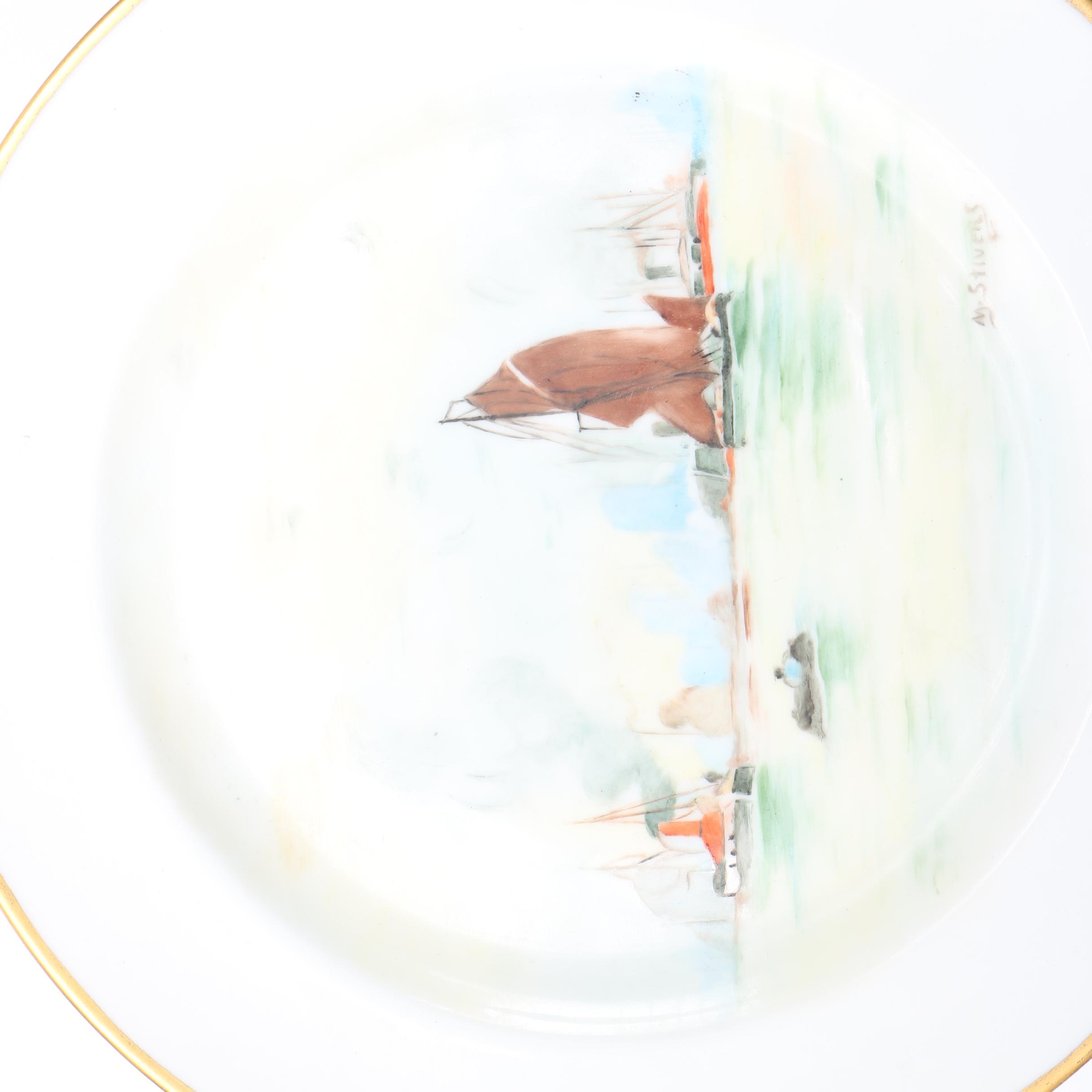 Haviland Limoges Hand Painted Coastal Plates