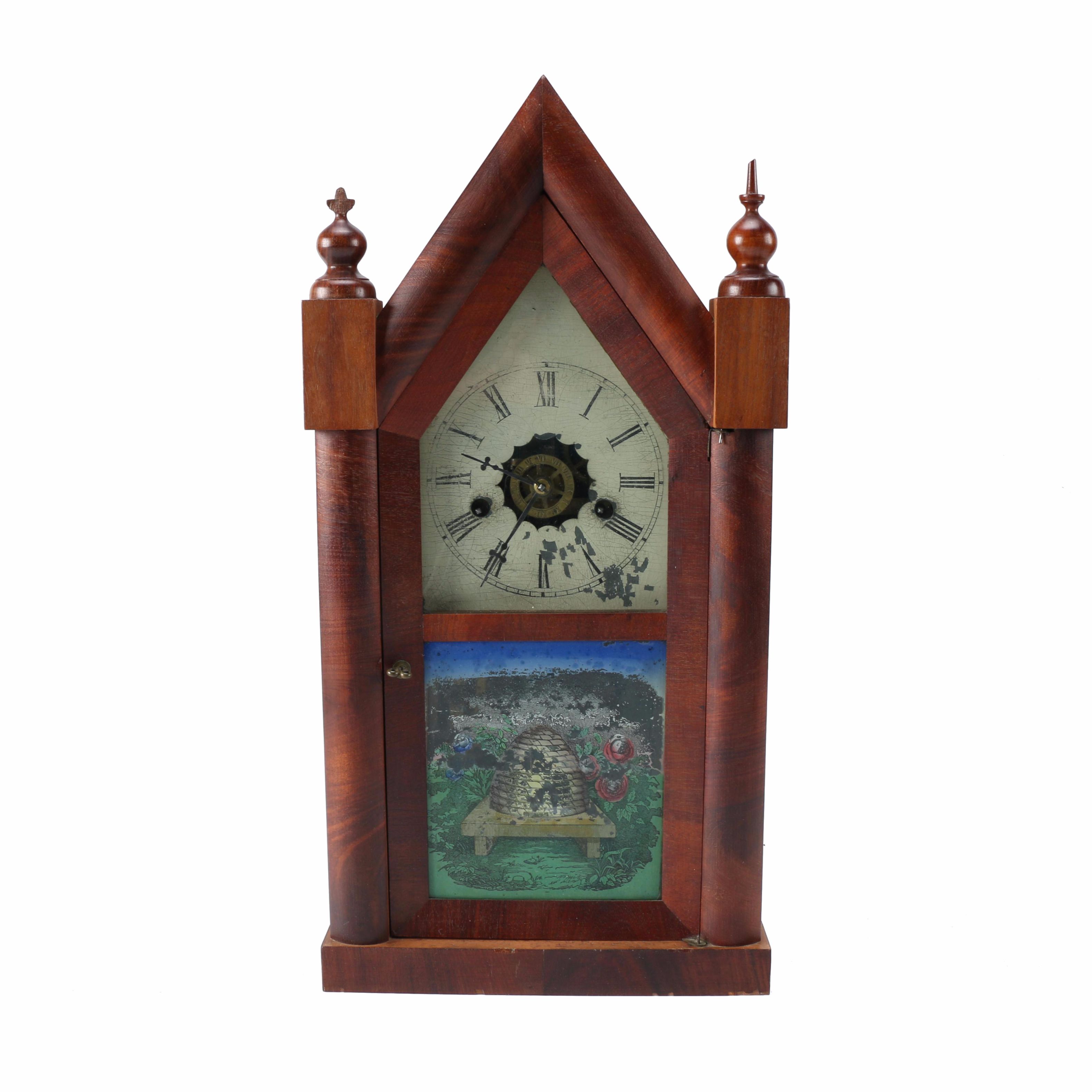 New Haven Eight-Day Goth Steeple Mantel Clock