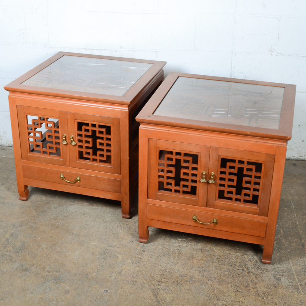 Pair of Asian Inspired End Tables