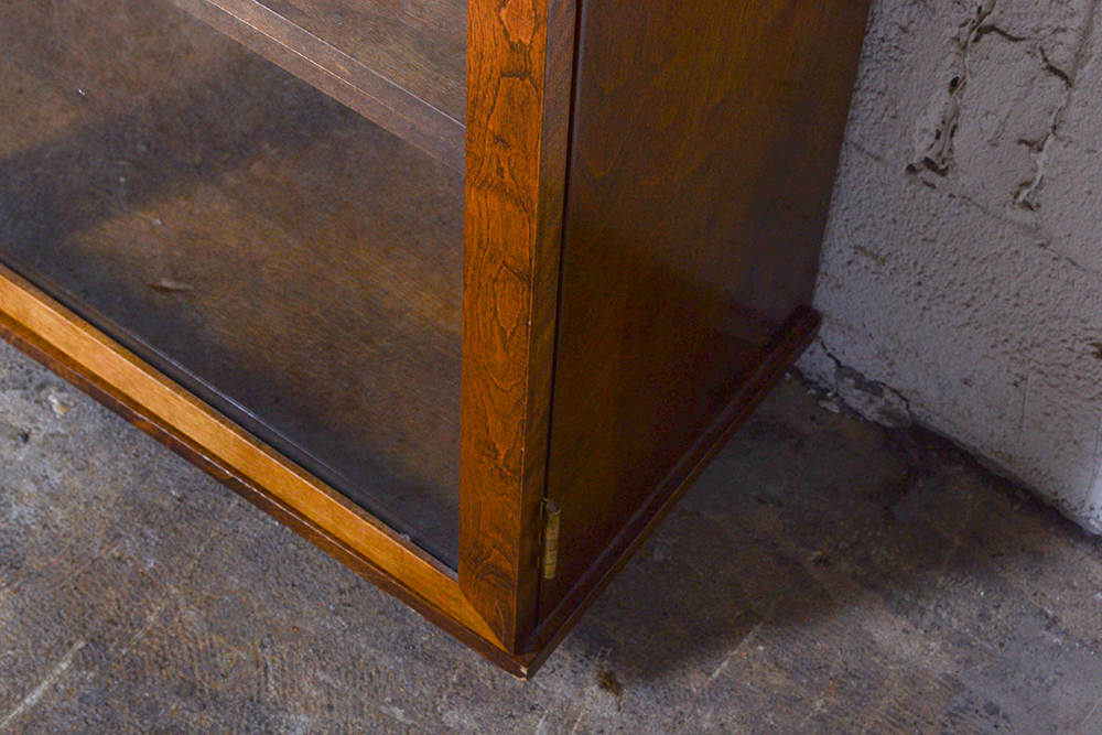 Glass Front Wood Cabinet On Casters