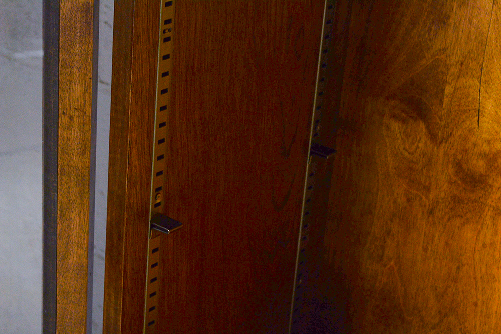 Glass Front Wood Cabinet On Casters