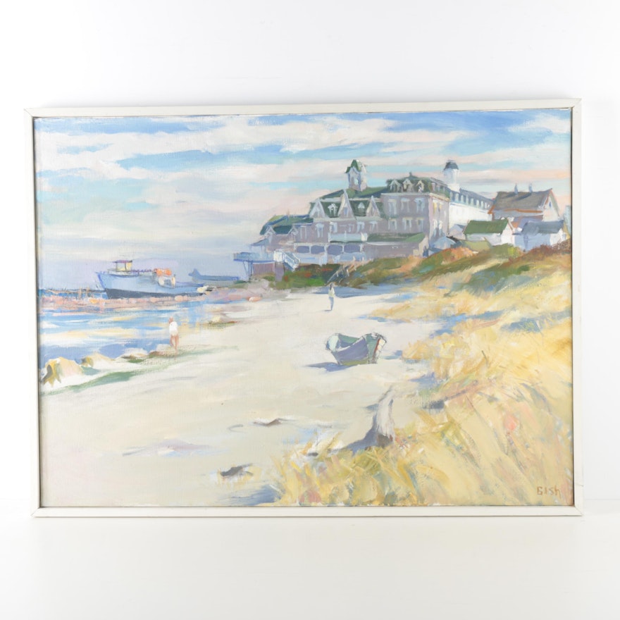 Peter M. Gish Oil Painting on Canvas "Crescent Beach"