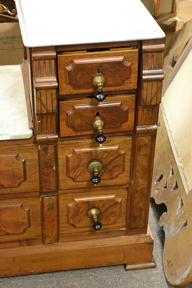 Antique Eastlake Marble Top Vanity with Mirror