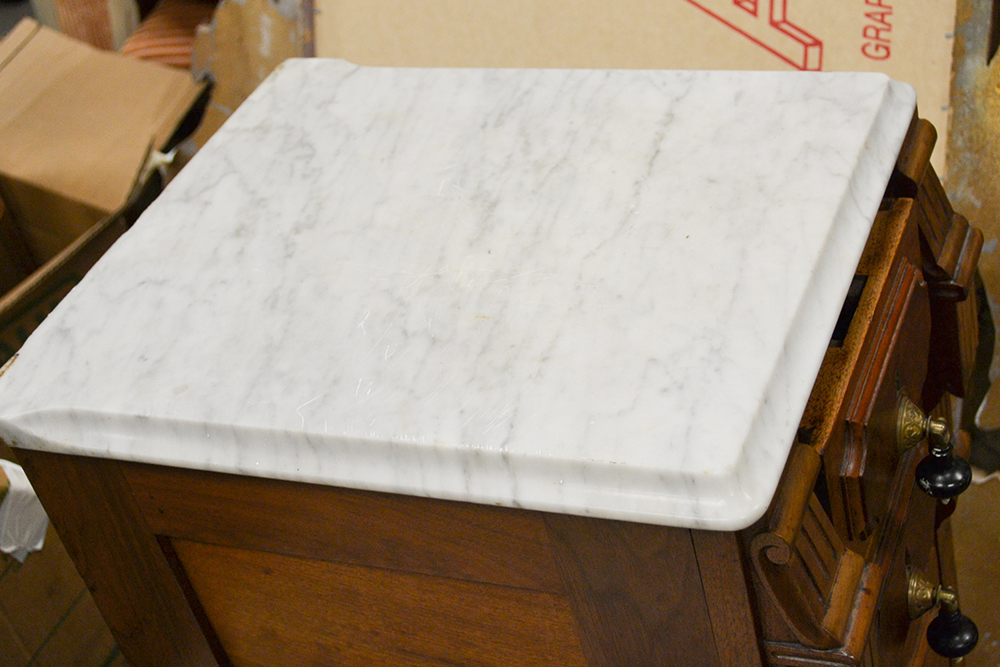 Antique Eastlake Marble Top Vanity with Mirror