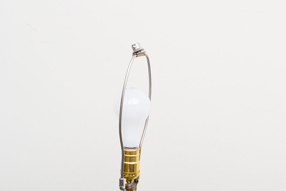 Chrome Floor Lamp With Glass Tabletop