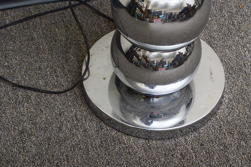 Chrome Floor Lamp With Glass Tabletop