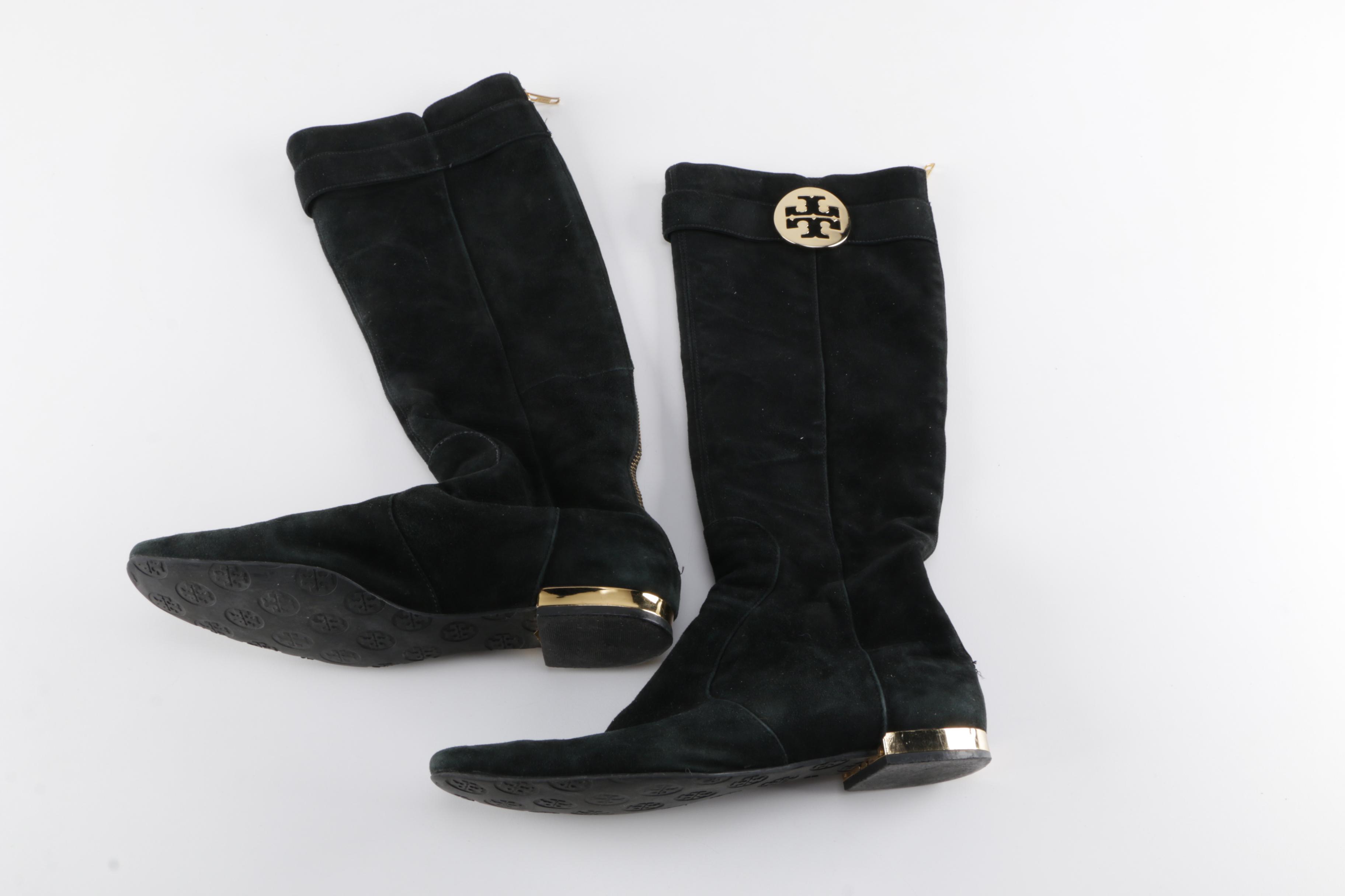 Tory Burch Black Suede Boots