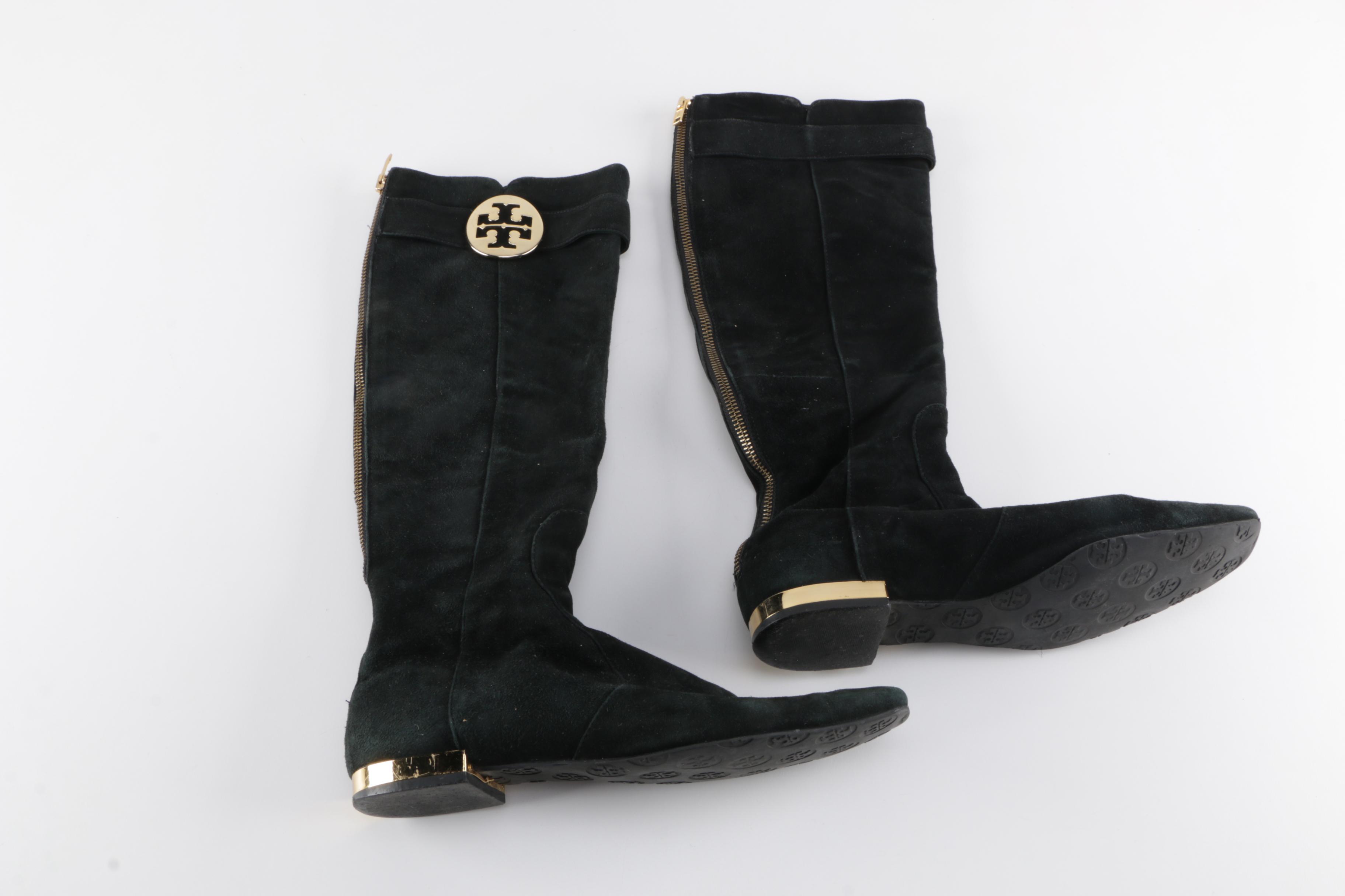 Tory Burch Black Suede Boots