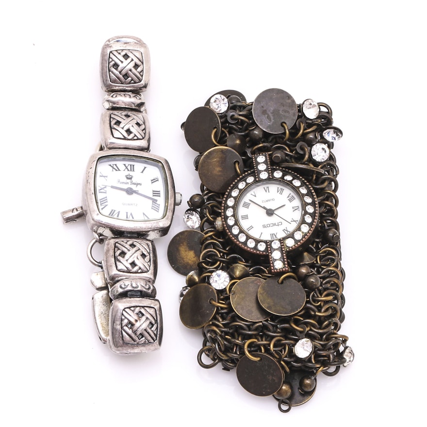 Premier Designs Geometric and Chico's Charm Wristwatches