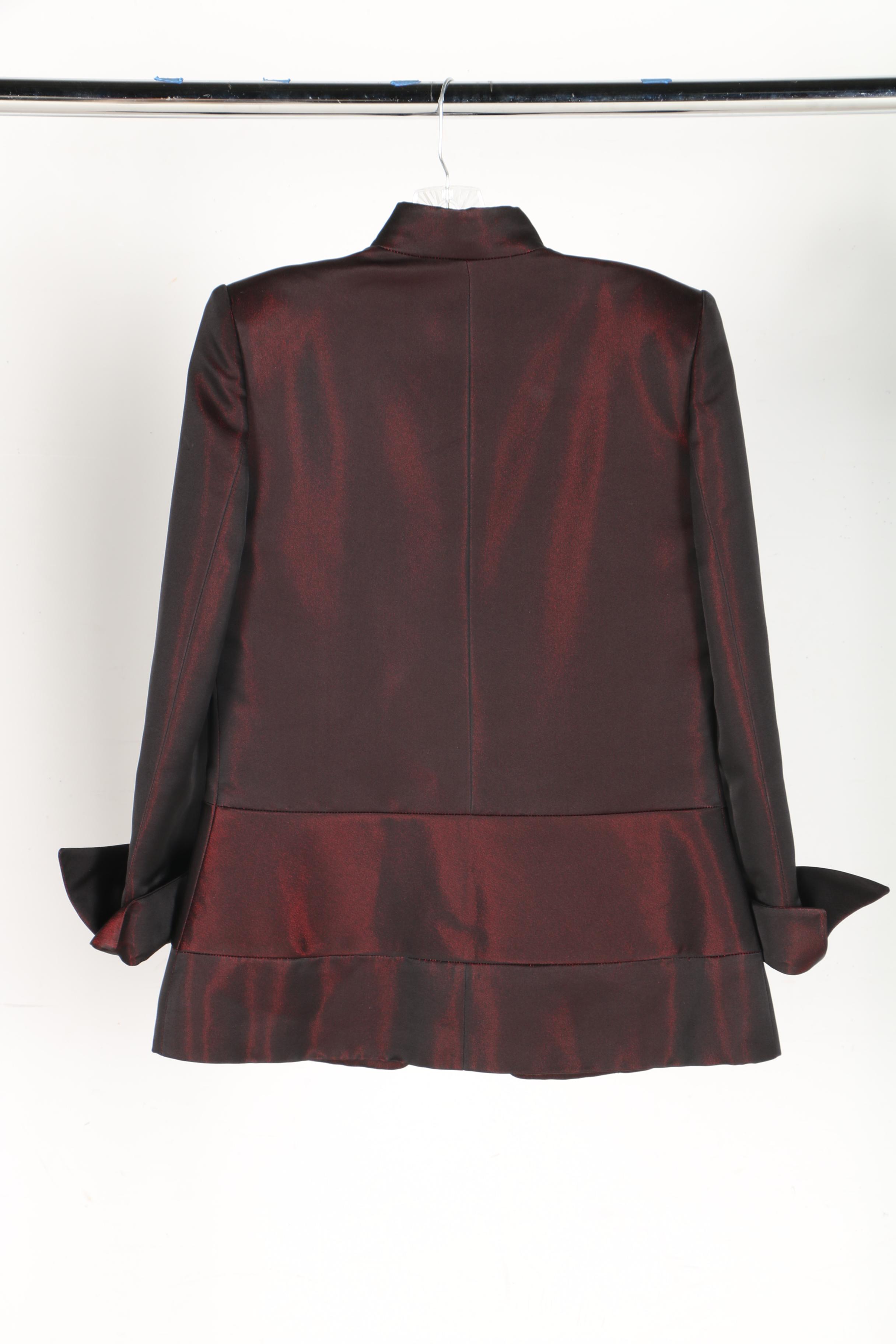 Lloyd Klein Two-Tone Red and Black Skirt Suit