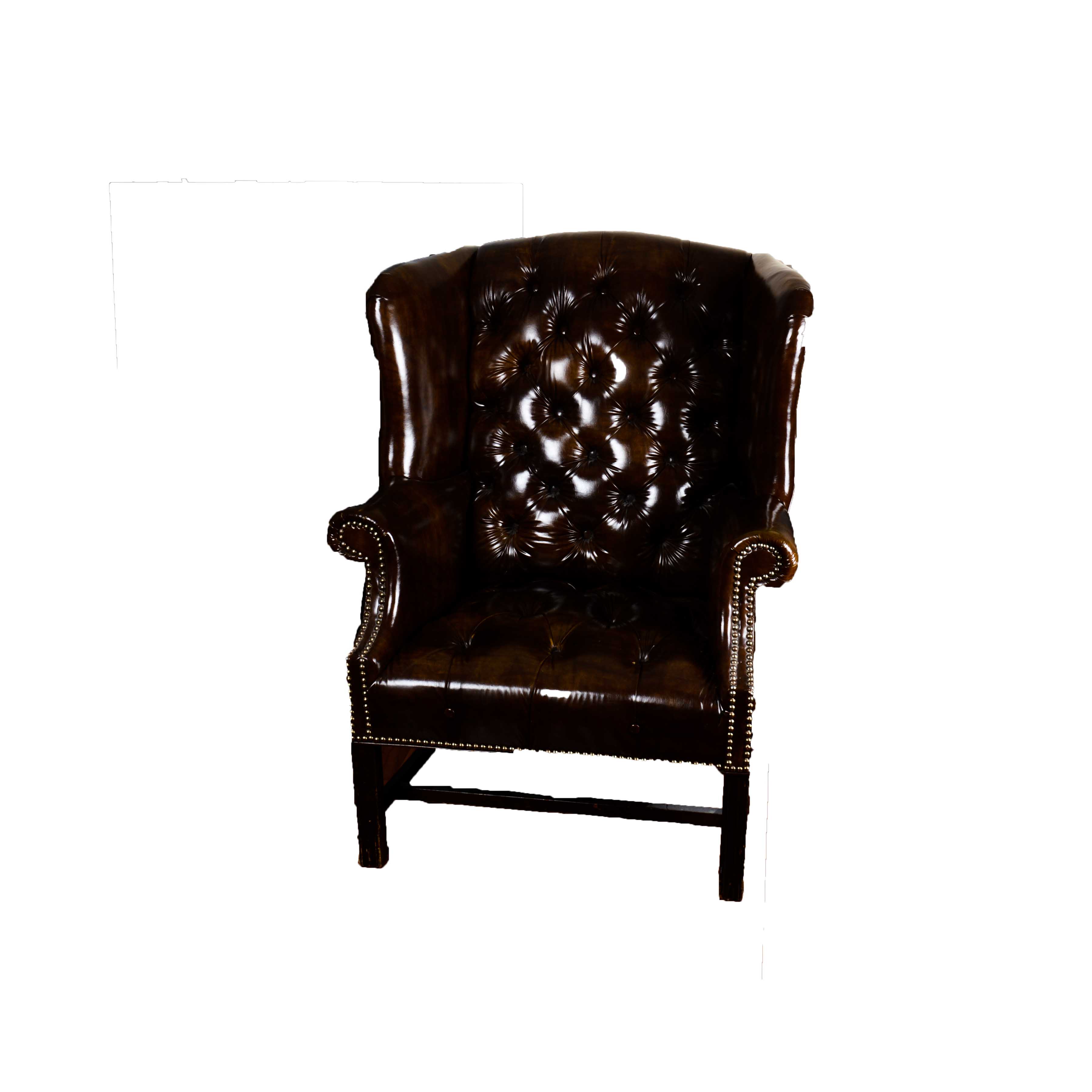 Chesterfield Style Faux Leather Tufted Armchair