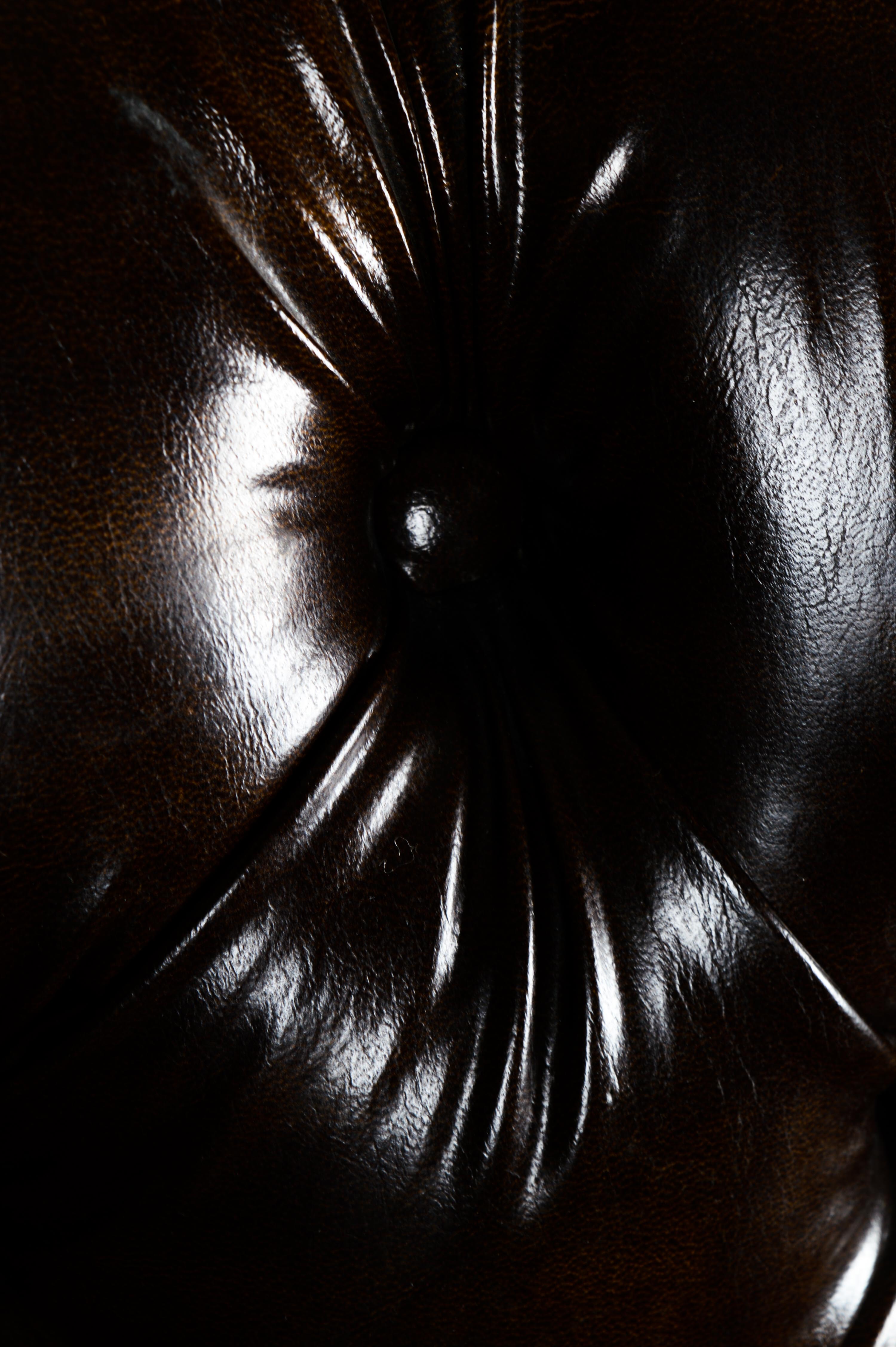 Chesterfield Style Faux Leather Tufted Armchair