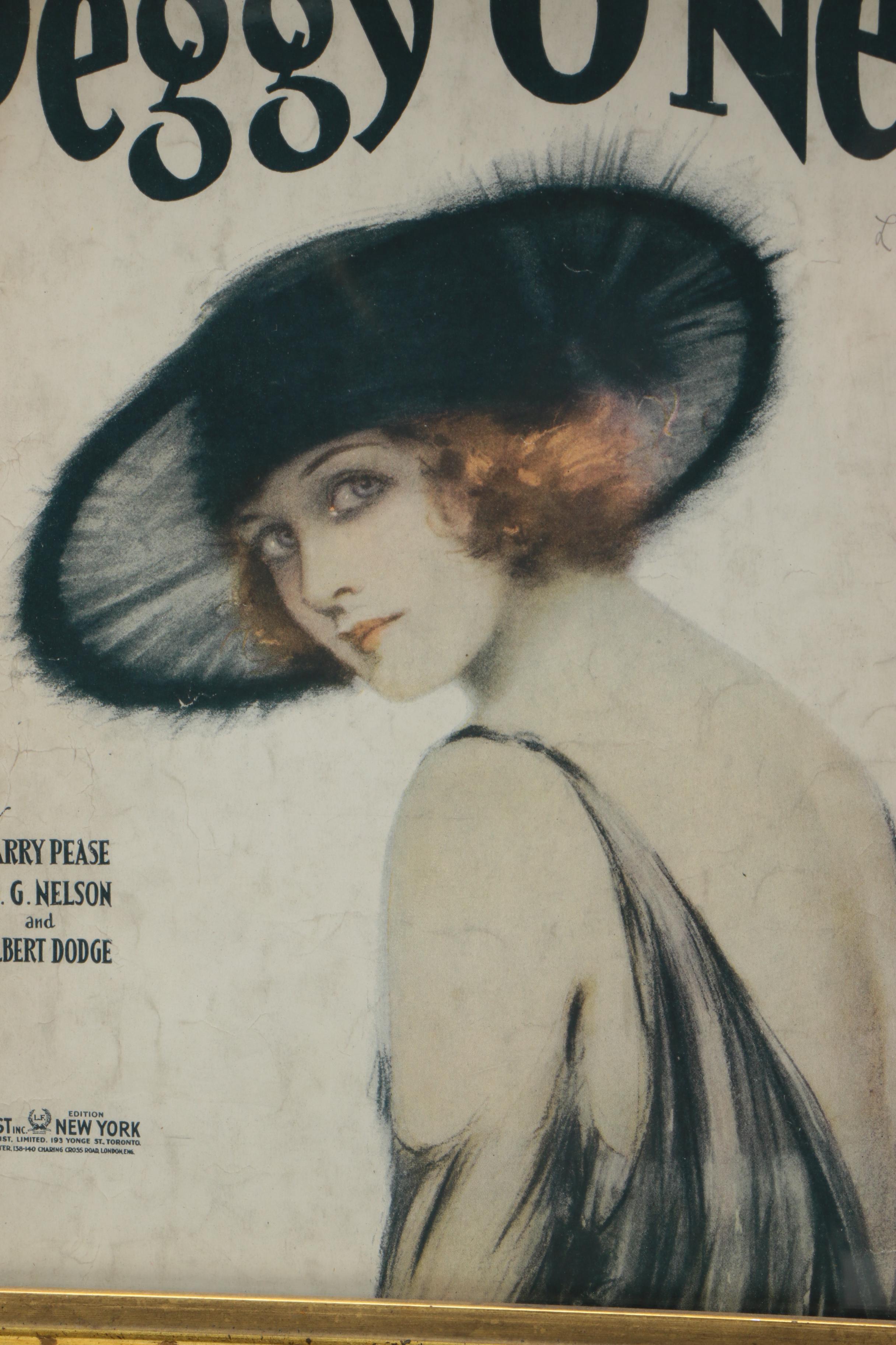 Offset Lithograph on Paper Sheet Music Cover for "Peggy O'Neil"