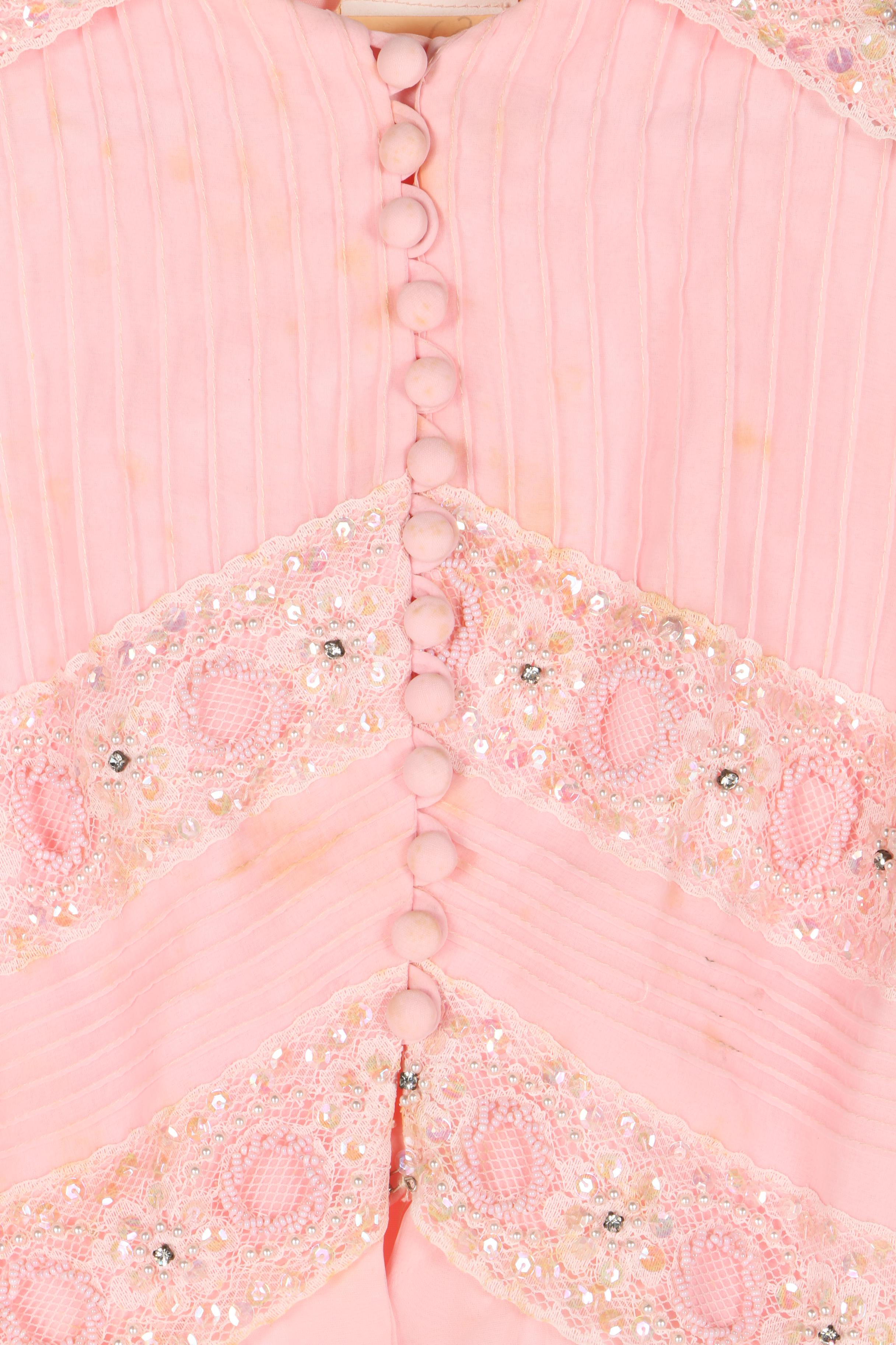 Jack Bryan Beaded Pink Gown