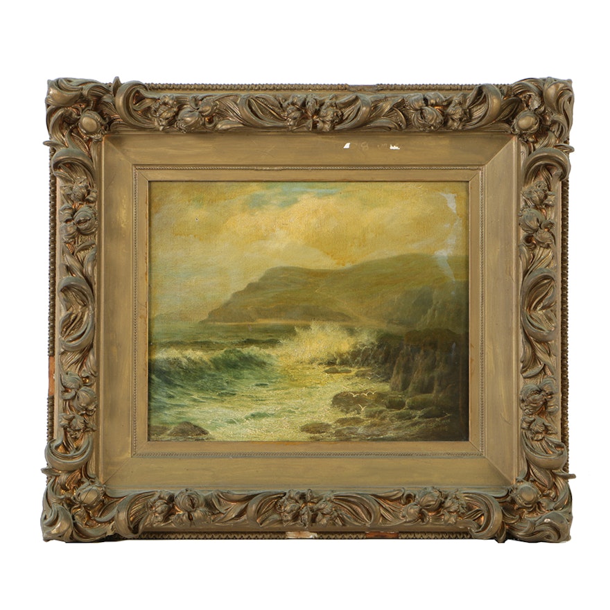 George Hanmer Croughton Coastal Seascape Oil Painting on Canvas