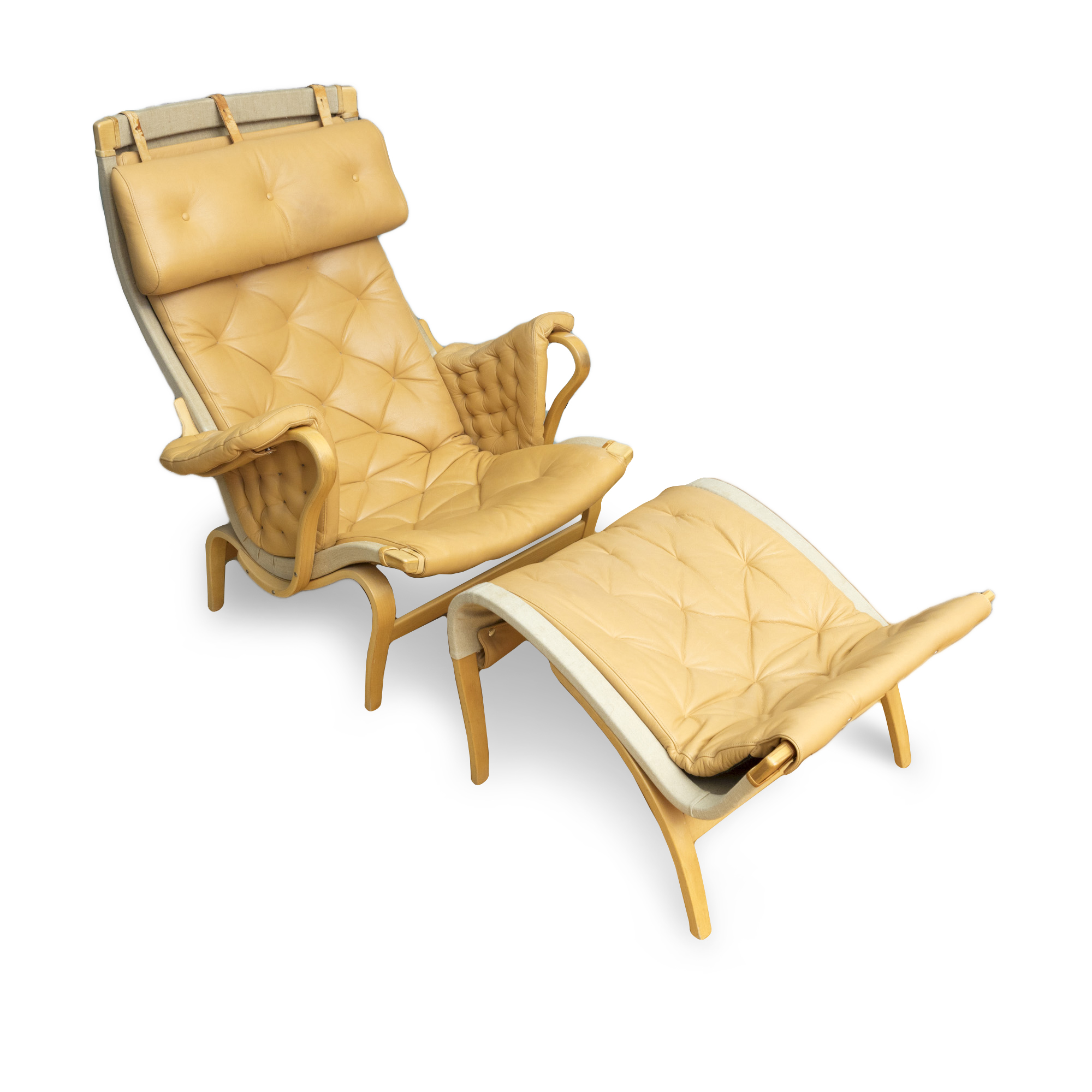 Bruno Mathsson "Pernilla" Lounge Chair and Footrest