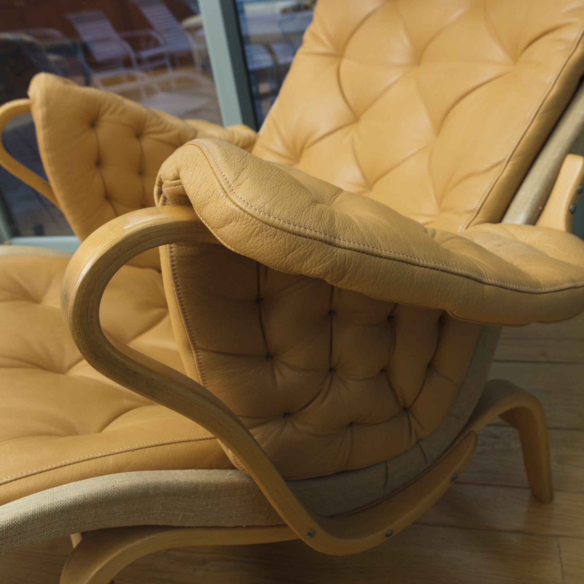 Bruno Mathsson "Pernilla" Lounge Chair and Footrest