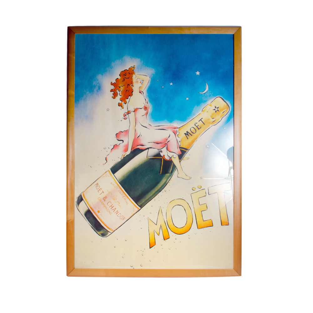Moet Champagne Lithograph Advertisement Signed by Joely Fisher