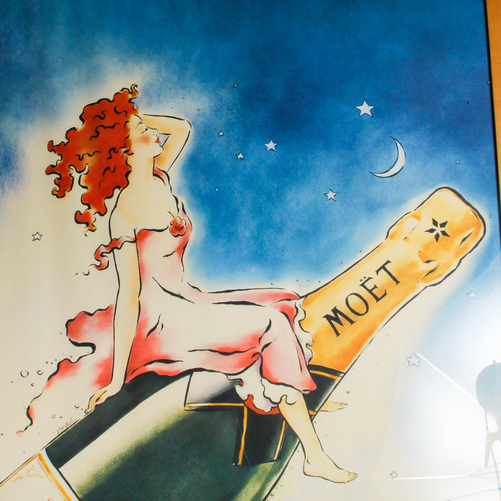 Moet Champagne Lithograph Advertisement Signed by Joely Fisher