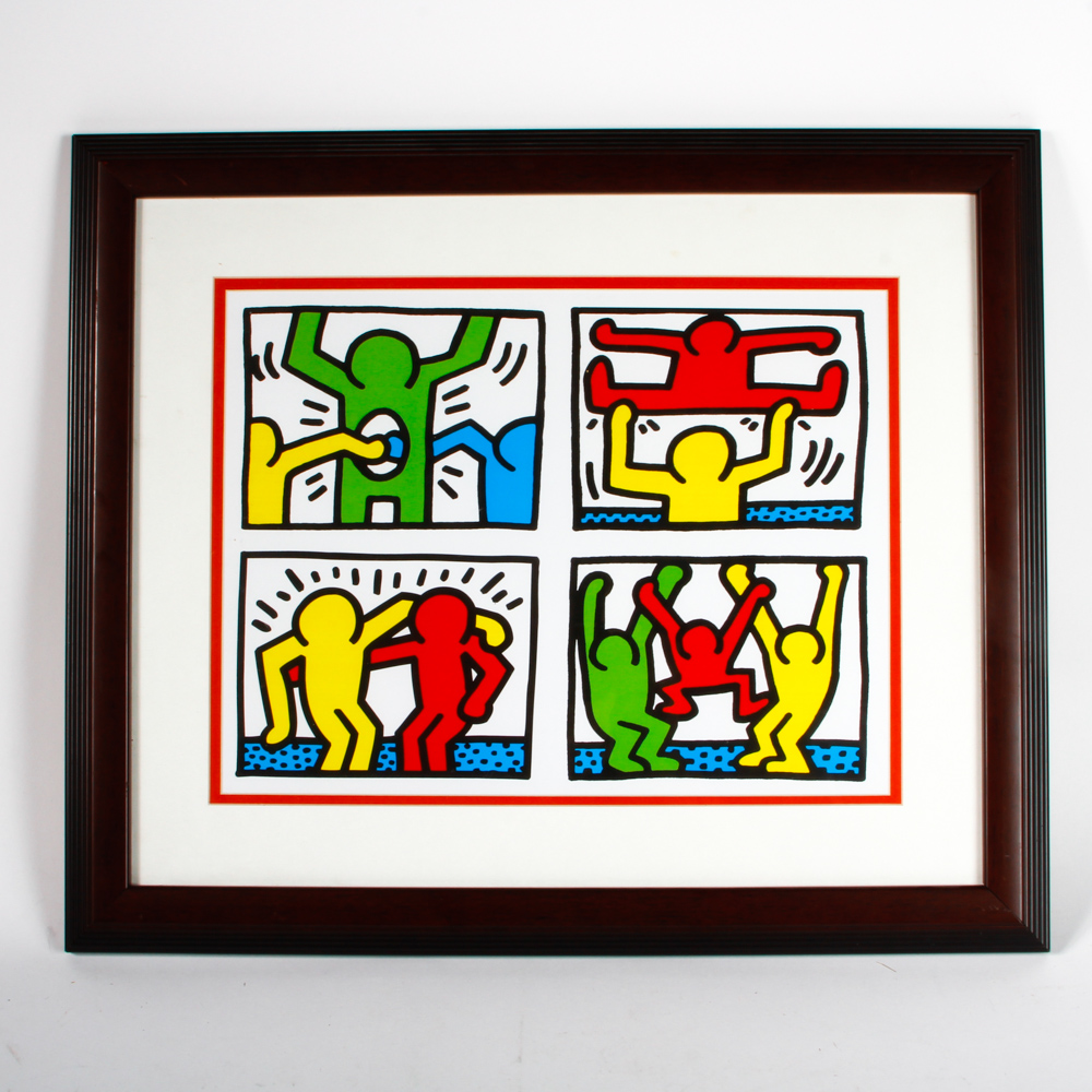 Offset Lithograph on Paper After Keith Haring "Pop Shop Quad I"