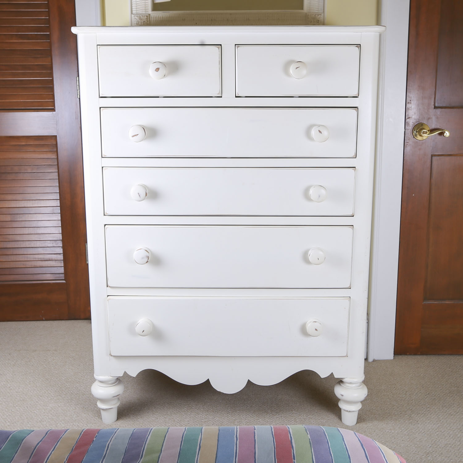 White Wooden Chest of Drawers by Lexington