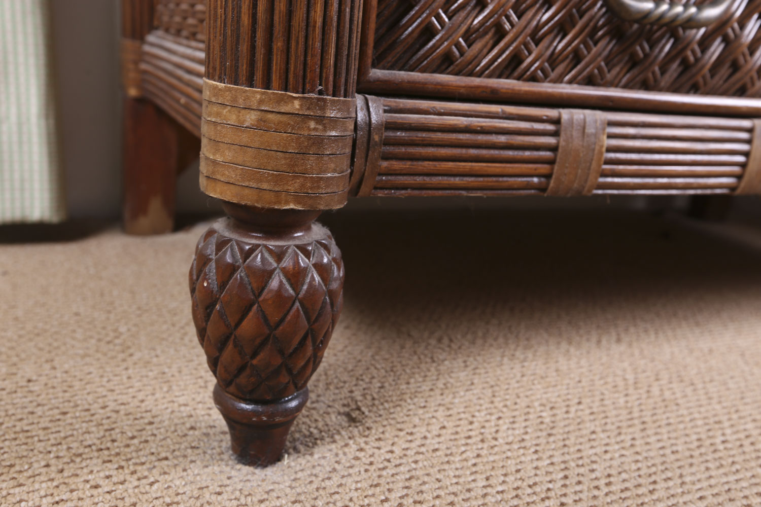 Hollywood Regency Style Rattan Chest of Drawers