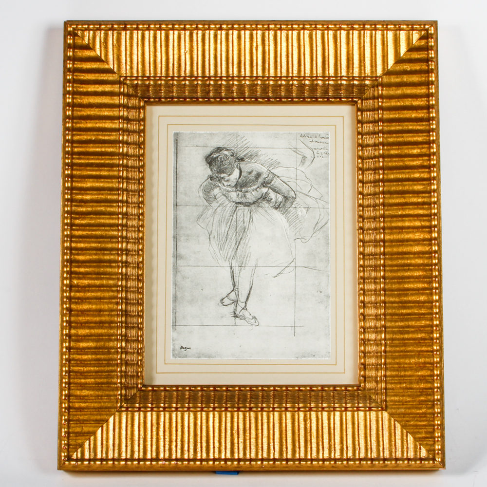 Offset Lithograph After Edgar Degas "Dancer Leaning Forward"