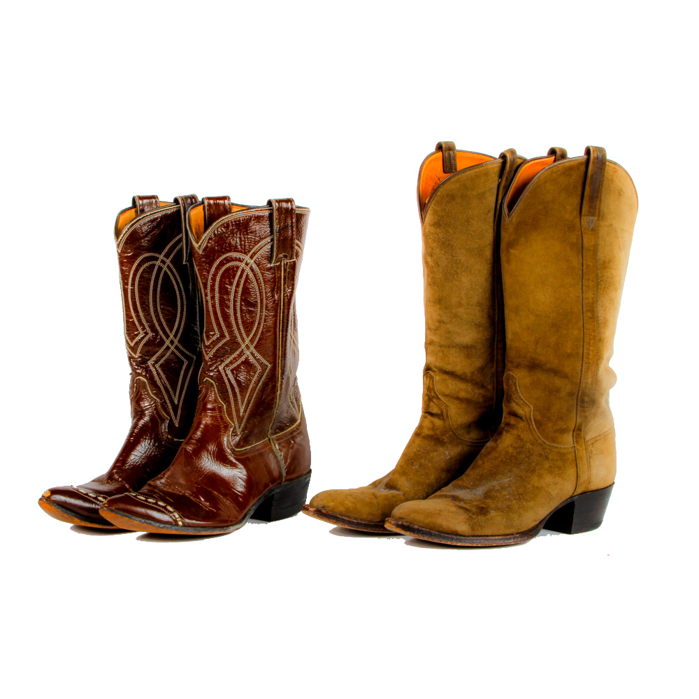 Women's Leather Cowboy Boots Featuring Justin