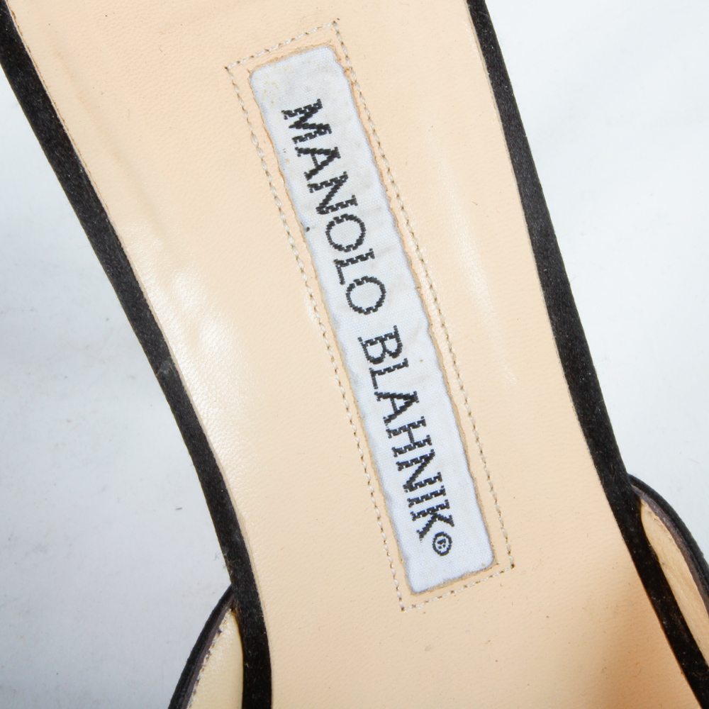 Manolo Blahnik Rhinestone Ankle Strap Heels