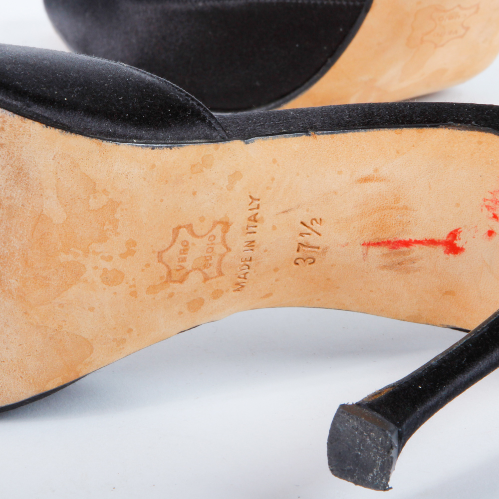 Manolo Blahnik Rhinestone Ankle Strap Heels