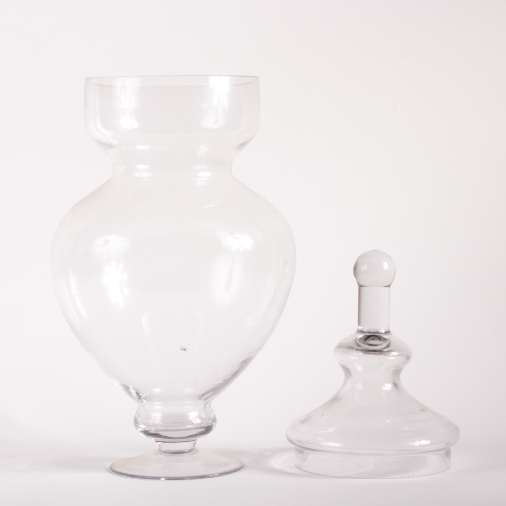 Collection of Lidded Glass Jars