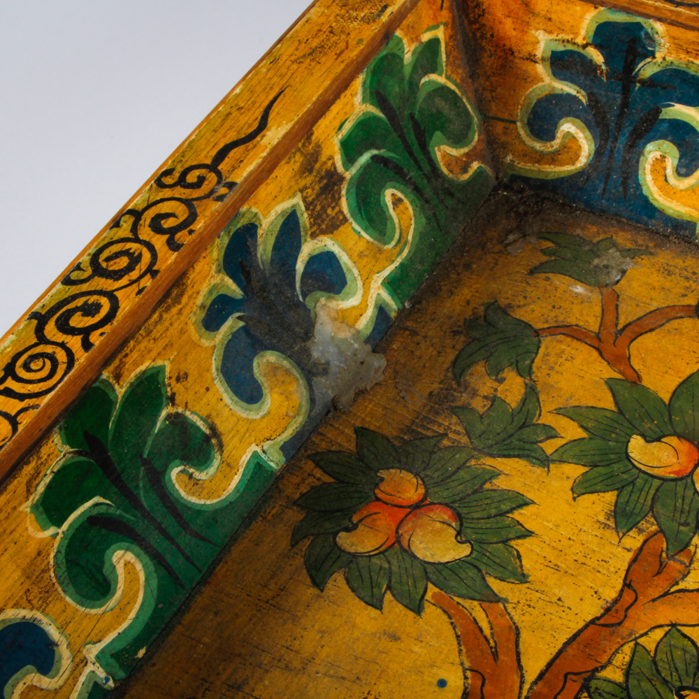 Hand Painted Asian Inspired Wooden Tray