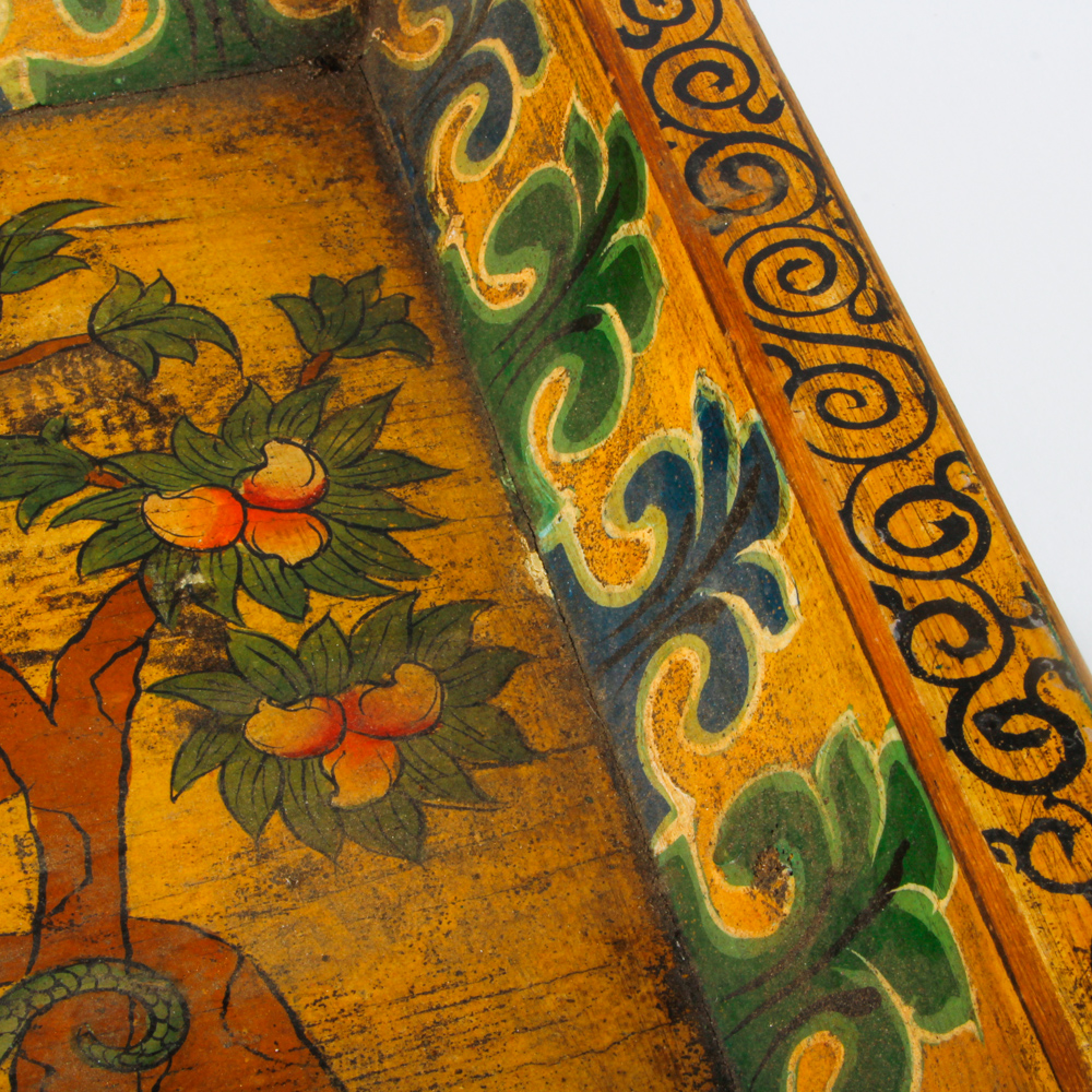 Hand Painted Asian Inspired Wooden Tray