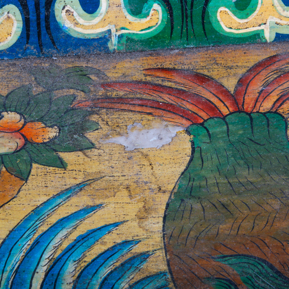 Hand Painted Asian Inspired Wooden Tray