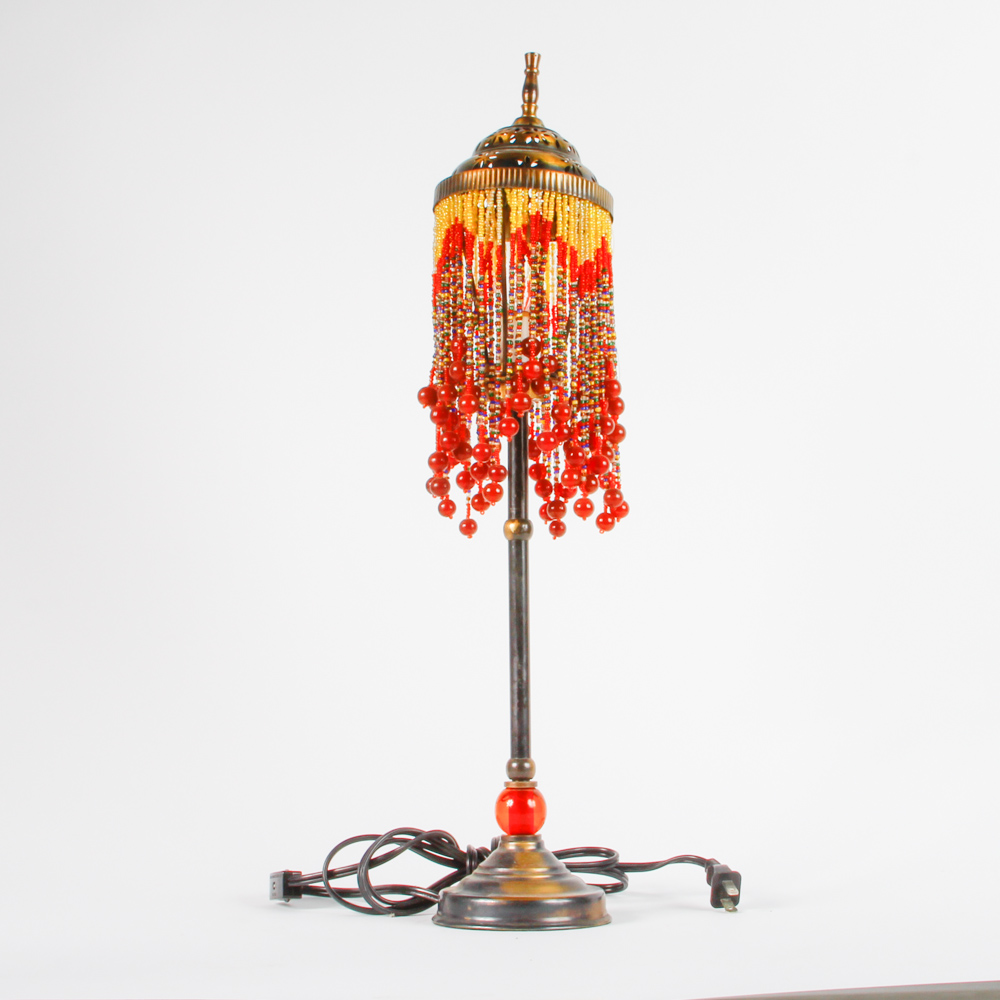 Accent Lamp With Beaded Shade