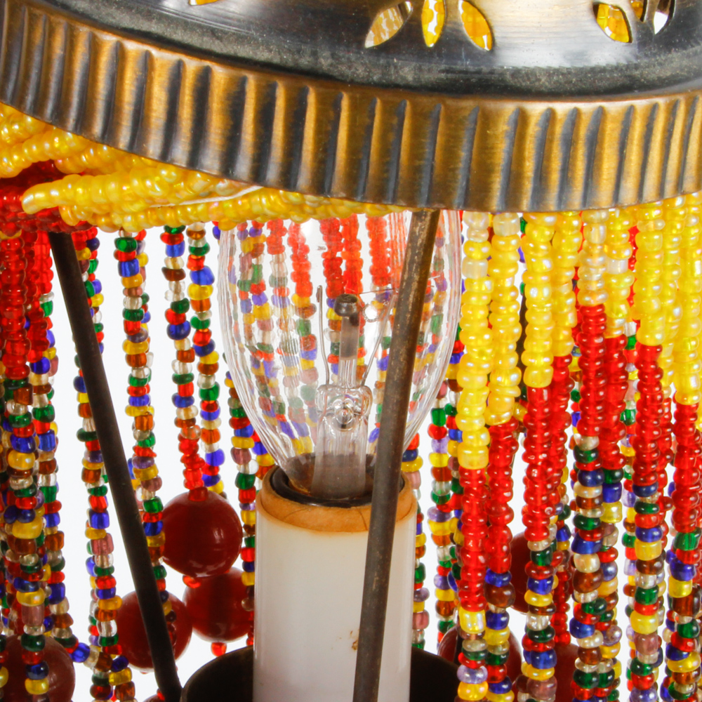 Accent Lamp With Beaded Shade