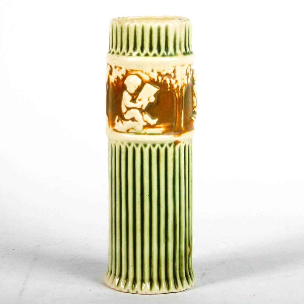 Antique Roseville "Donatello" Fluted Ceramic Vase