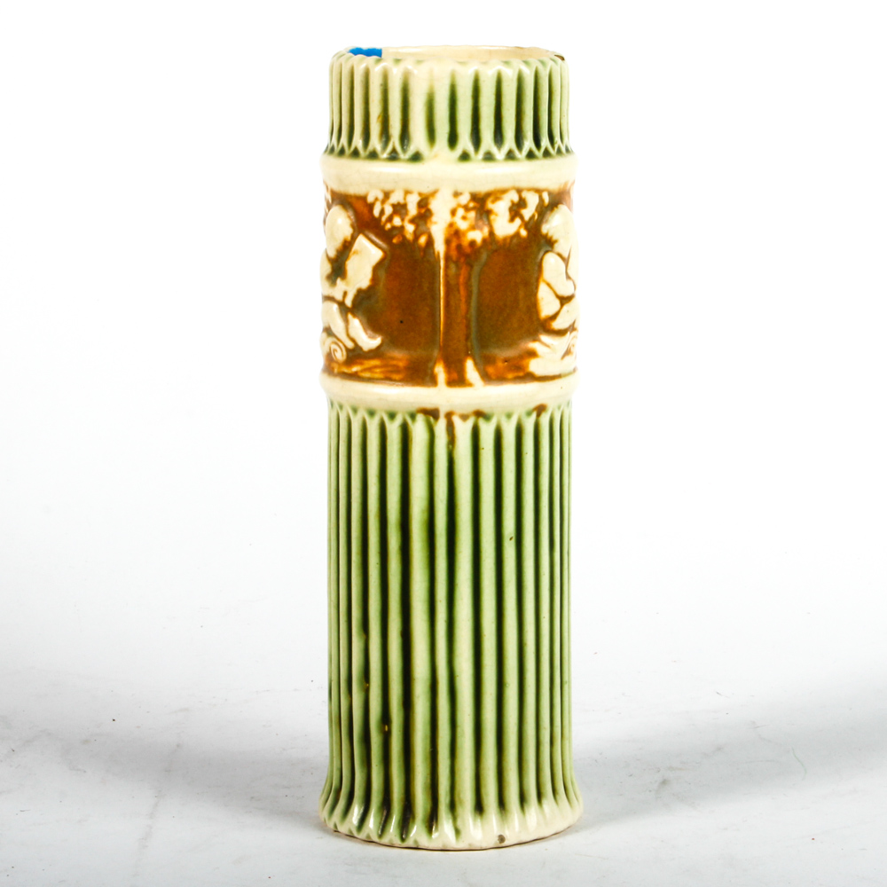 Antique Roseville "Donatello" Fluted Ceramic Vase