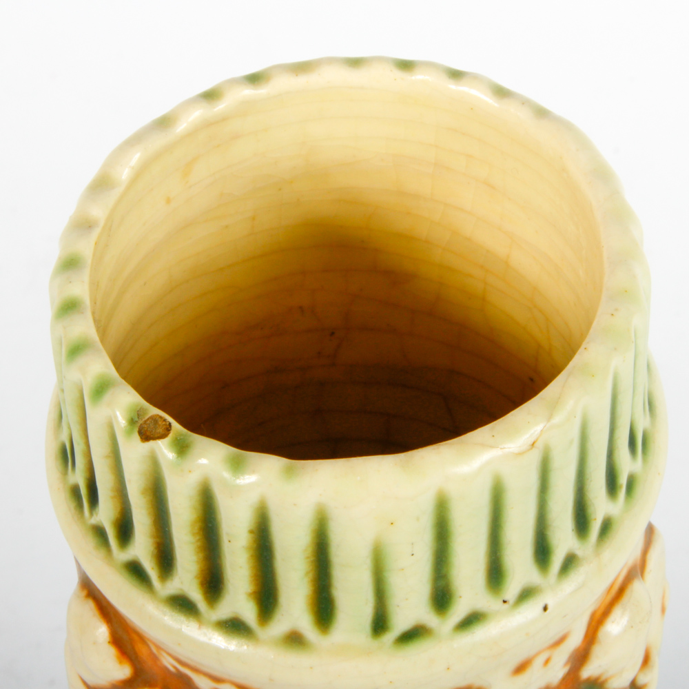 Antique Roseville "Donatello" Fluted Ceramic Vase