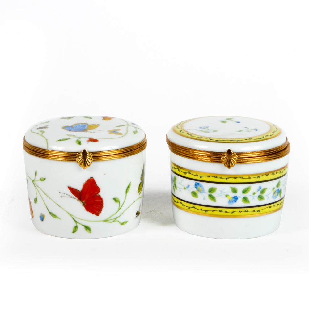 Raynaud Limoges Porcelain Trinket Boxes