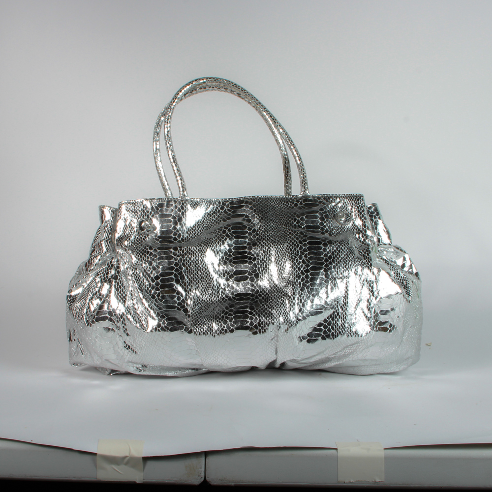 Metallic Finish Totes Featuring Carlos Fachi