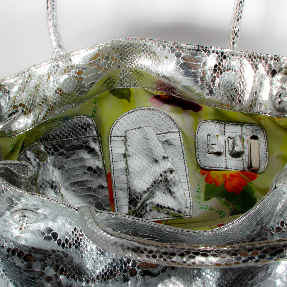 Metallic Finish Totes Featuring Carlos Fachi