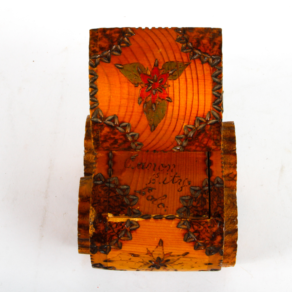 Folk Art Style Baby Carriage Coin Bank