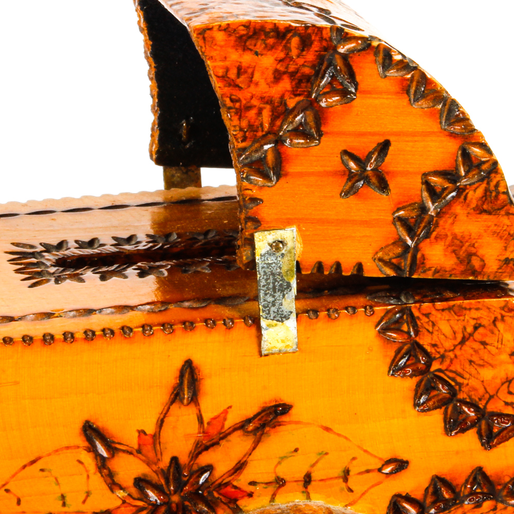 Folk Art Style Baby Carriage Coin Bank