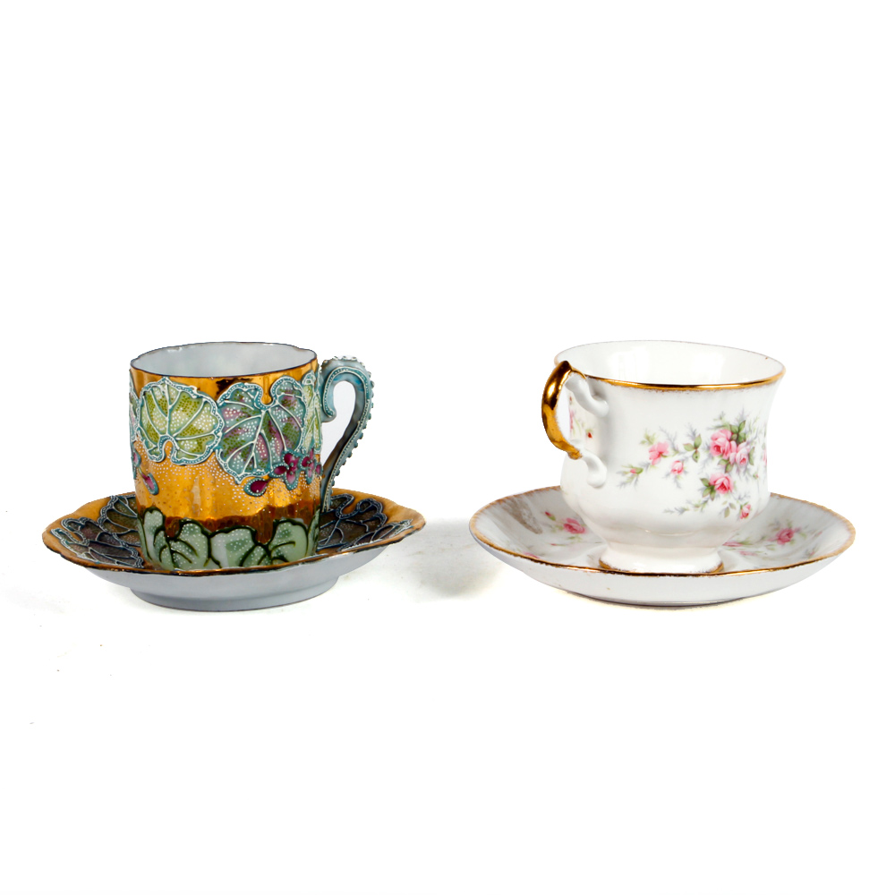 Teacups and Saucers Featuring Royal Albert "Victorian Rose"
