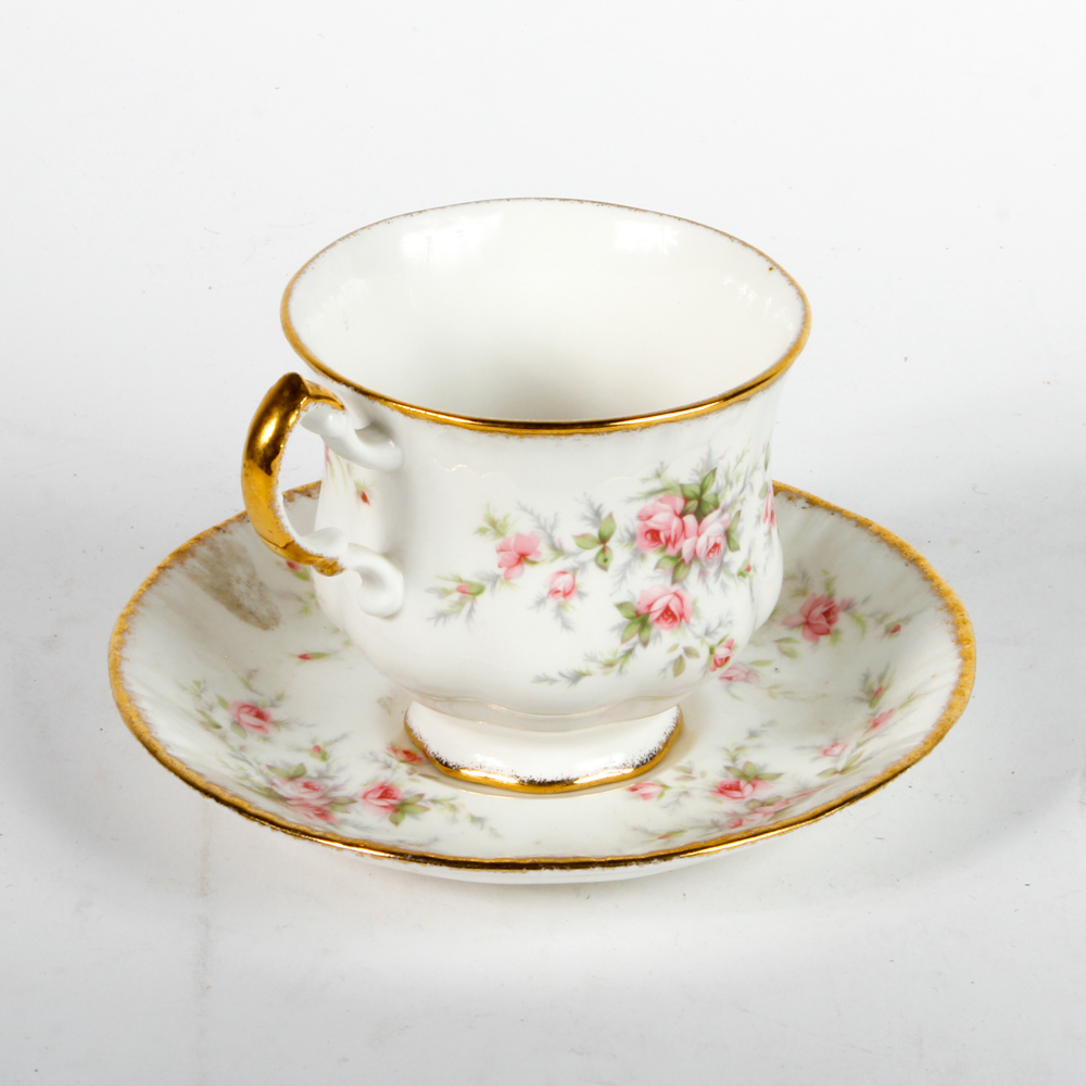 Teacups and Saucers Featuring Royal Albert "Victorian Rose"