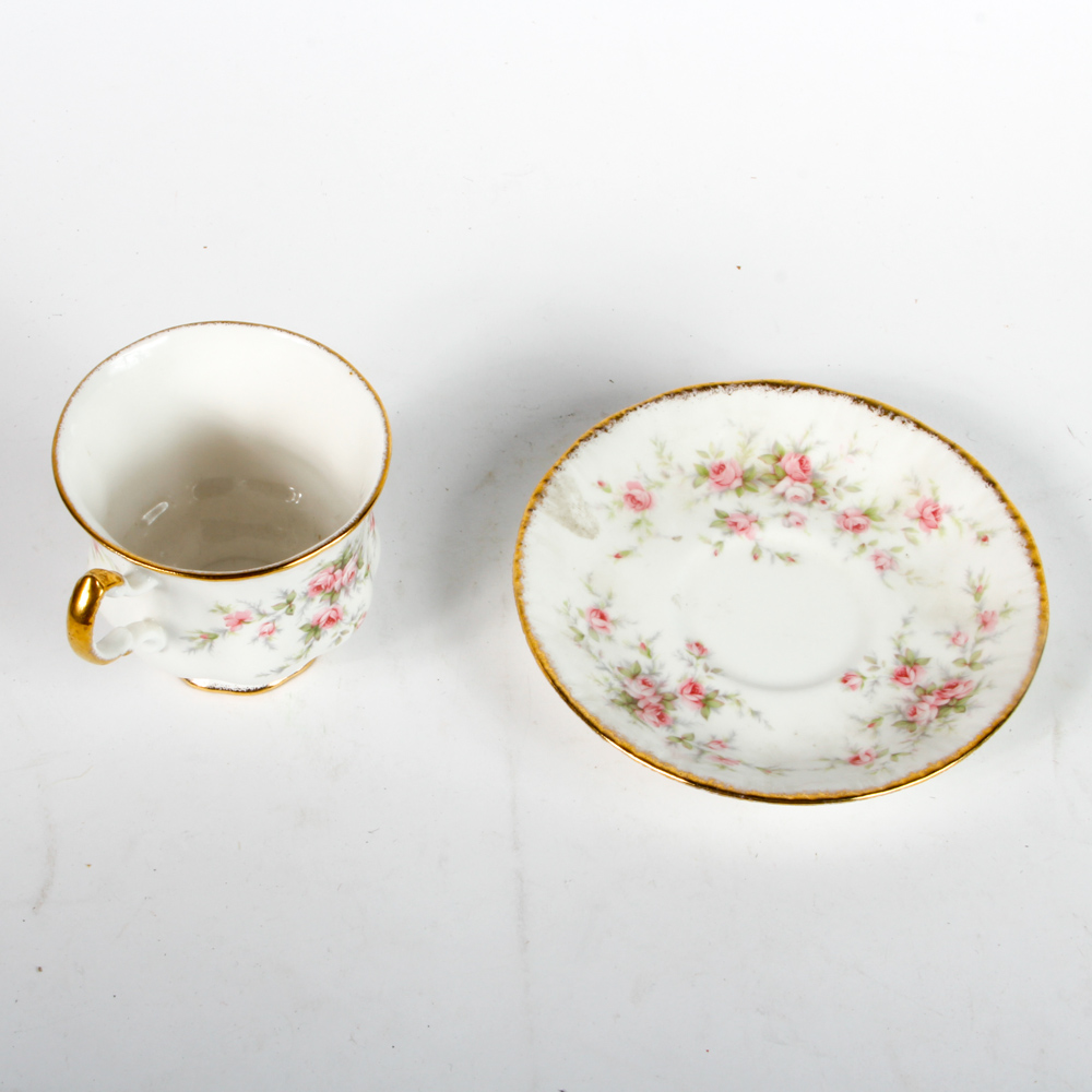 Teacups and Saucers Featuring Royal Albert "Victorian Rose"
