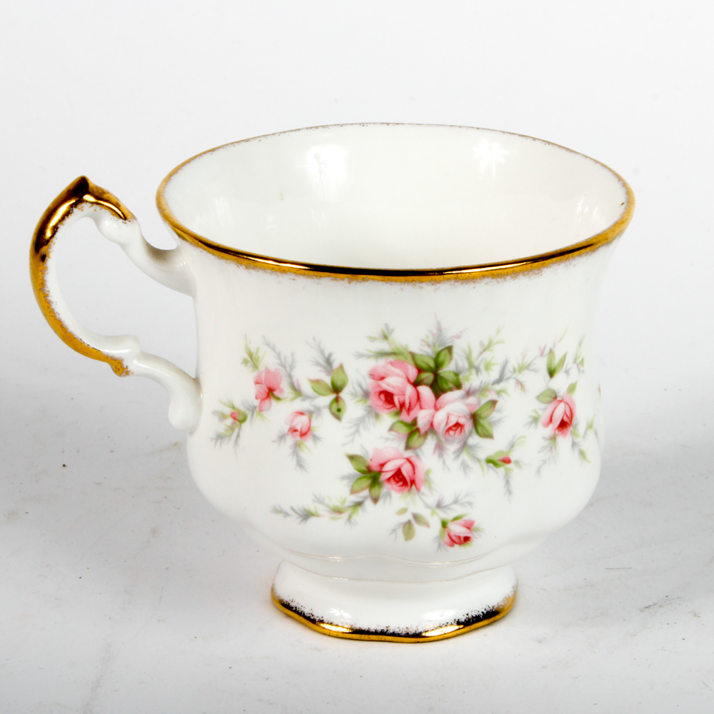 Teacups and Saucers Featuring Royal Albert "Victorian Rose"